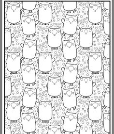 an image of cats with hearts on their chests and eyes drawn in black and white