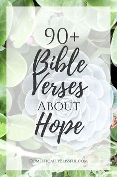 green plants with the words 90 bible verses about hope