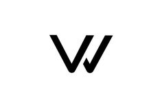 the letter w is made up of two black lines on a white background, and it appears to be very simple