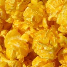 close up view of yellow popcorn kernels