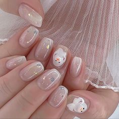 Korean Girl Makeup, Snowman Nails, Santa Nails, Melted Snowman, Korean Nail Art, Asian Nails, Anime Nails