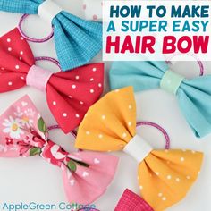 how to make a super easy hair bow for girls and boys with free sewing pattern