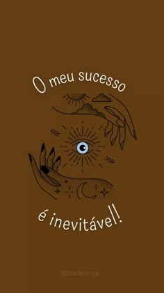 a brown card with the words o meu suceso and an eye