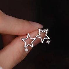 Star Alloy Drop Earring Star Earrings Silver, Japanese Jewelry, Silver Star Earrings, Kawaii Jewelry, Aesthetic Y2k, Drop Earring, Trendy Fashion Women, Star Earrings, Earrings Silver