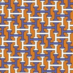 an orange and blue pattern with white lines in the center, on a white background