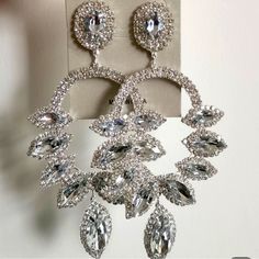 New Fashion Premium Big Long Rhinestone Luxurious Shiny Crystal Shaped Flower Women Earrings Round Cubic Zirconia Flower Earrings For Party, Elegant Rhinestone Flower Earrings For Party, Glamorous Crystal Flower Earrings For Party, Cubic Zirconia Dangle Flower Earrings For Party, Glamorous Flower Earrings For Party, Crystal Bling Hoop Earrings For Wedding, Crystal Hoop Earrings With Bling For Wedding, Crystal Round Bridal Earrings For Party, Round Crystal Bridal Earrings For Party