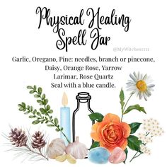 Physical Healing Spell Jar, Healing Spell Jar, Healing Spell, Witchcraft Spells For Beginners, Nature Witch, Wiccan Crafts, Jar Spells, Wicked Witch Of The West