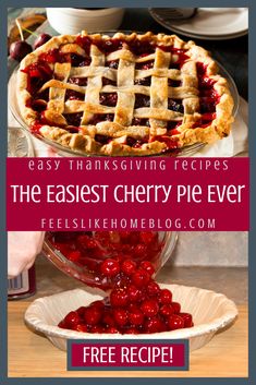 the easy cherry pie is ready to be eaten