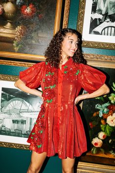 Red Sequin Flower Dress Full Sequin Dress, Doll Dress Ideas, Dress Queen, Queen Of Sparkles, Sequin Flower, Flower Embellishments, Rodeo Queen, Red Sequin, Glamorous Look