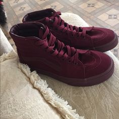 Brand New Vans Never Wore High Quality Off The Wall Vans, Burgundy Vans, Van Color, New Vans, Womens Vans, Off The Wall, Vans Shoes, Womens Shoes Sneakers, The Wall