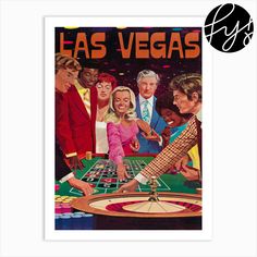 an advertisement for las vegas featuring people playing roule