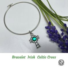 Bangle Bracelet Irish Celtic Cross #bracelet #Irish #IrishGifts #IrishJewelry #IrishWedding Emerald Green Crystal, Good Luck Necklace, Irish Quotes, Emerald Crystal, Irish Jewelry, Irish Wedding, Irish Gifts, Irish Celtic, Celtic Cross