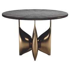 a black and gold table with two curves on it