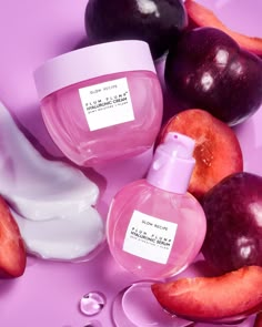 Our two Plum Plump Hyaluronic best-sellers, now in one plumping, hydrating kit! This powerful hydrating duo set is packed with 5 molecular weights of hyaluronic acid & 3 types of antioxidant-rich plum for intense, juicy hydration and plump, glowing skin. While the lightweight Plum Plump Hyaluronic Serum works to sink deep into skin to hydrate each layer and help diminish the appearance of visible fine lines, our Plum Plump Hyaluronic cream balances skin with polyglutamic acid and plumps skin wit Plum Plump Cream, Glow Recipe Plum Plump, Plum Plump, Polyglutamic Acid, Sephora Skin Care, Skincare Inspiration, Hyaluronic Serum, Glow Recipe, Perfect Skin Care Routine