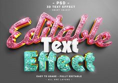 some type of 3d text that is very colorful and shiny, it looks like the letters are