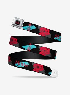 Seatbelt Belt, Disney Mulan, Buckles Fashion, Flower Black, Red Flower, Disney Style, Mulan, Seat Belt, Hot Topic