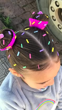 Girl Hair Dos, Easter Hairstyles For Kids, Wacky Hair Days, Crazy Hair Day, Wacky Hair, Crazy Hair Day At School, Easter Hair Bow, Black Kids Hairstyles