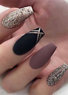 Acrylic Coffin Nails, Black Nail Art, Fall Acrylic Nails, Coffin Nails Long, Black Nail, Coffin Nails Designs