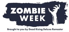 the logo for zombie week, which is on display