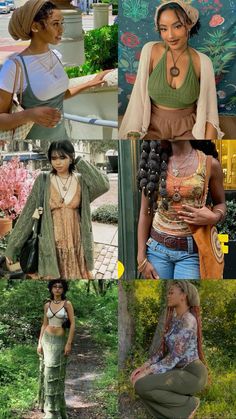 #fyp #bohemian #bohooutfit #aesthetic #outfits Boho Woman Aesthetic, Hippie Black Woman Outfit Aesthetic, Spiritual Baddie Aesthetic Outfits, Spiritual Look Women, Mother Nature Inspired Outfits, Crystal Mom Aesthetic Outfits, Black Leather Corset Top Outfit, Boho Girl Outfits Black Women