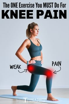 The ONE exercise you MUST be doing for knee pain - presented by a doctor of physical therapy! Knee Pain Stretches, Image Positive, Back Stretches For Pain