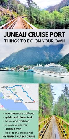 there is a sign that says juneau cruise port things to do on your own