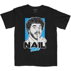 An official licensed Jack Harlow Unisex T-Shirt featuring the 'Nail Tech' design motif. This high quality T-Shirt is available in a black colourway. High quality unisex fit tee fashioned from soft-style cotton with crew neck and short sleeves. Features front printing. 80s Tv, Jack Harlow, Digital Screen, Alternative Metal, Short Styles, Screen Printing Designs, Pop Rock, Tech Design, High Quality T Shirts