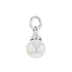 Young girls will instantly fall in love with the way this beautiful white simulated pearl charm looks within their charm bracelets. A classic looking charm that was designed with a dangling white simulated pearl that she will treasure for years to come. Crafted entirely from a hypoallergenic 925 sterling silver, this charm is the perfect piece to get her collection started without irritating her sensitive skin. A gift box is included with your purchase for easy gifting. Age Group: Beautiful for Elegant Adjustable Charms, Elegant Hypoallergenic Charms For Gifts, Elegant White Charm Bracelet With Pearl, White Dangle Charm Bracelet With Lobster Clasp, Elegant White Charm Bracelet With Lobster Clasp, Elegant Silver Pearl Charm, Elegant White Dangle Charms, Elegant White Charms, Elegant White Charms With Lobster Clasp