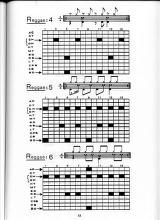 an open book with numbers and symbols on it, in the style of guitar tabulas