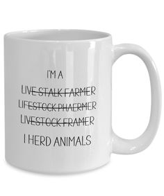 i'm a live - stake farmer, livestockher, livestocker, and herd animals coffee mug