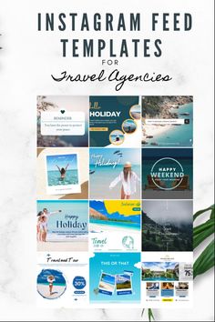 Creative feed template for travel agencies Travel Agent Advertising, Travel Company Social Media Post, Travel Company Instagram Feed, Travel Agency Feed Instagram, Travel Agent Instagram Feed, Instagram Post Travel, Travel Feed Instagram, Travel Agency Instagram Feed, Hotel Instagram Feed