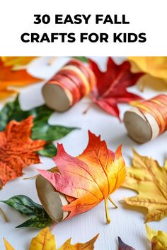 30 easy fall crafts for kids, featuring autumn leaves and craft supplies. Autumn Leaves Preschool, Fall Crafts Nature, Its Fall Yall Craft, Fall Crafts For Big Kids, Crafts With Fall Leaves For Kids, Autumn Leaves Activity For Kids, Harvest Projects For Preschool, Preschool Leaves Crafts, Fall Leaves Projects For Kids