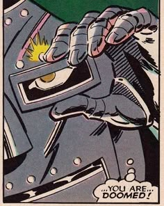 a comic book page with an image of a robot holding something in it's hand