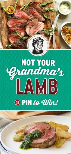 an advertisement for grandma's lamb is shown on the table with other food items