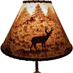 a lamp that has a deer on it