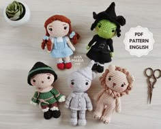 E-book Crochet Pattern Amigurumi Pack the Wizard of Oz - Etsy Dorothy Scarecrow, Wizard Of Oz Dolls, Wizard Of Oz Dorothy, Confection Au Crochet, Tin Man, Basic Crochet, Crochet Pattern Amigurumi, Dk Weight Yarn, Wicked Witch