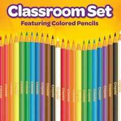 the classroom set features colored pencils