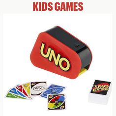 the uno card game is on display with its contents and instructions to use it for kids