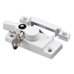 an image of a white door handle and latch