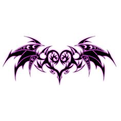 an artistic tattoo design with black and white wings on a white background, in the shape of a heart