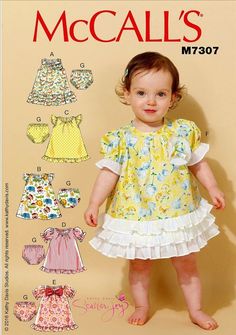 Baby Things To Sew, Mccall Patterns, Flower Girl Dress Pattern, Panties Pattern, Ruffled Dresses, Maria Valentina, Sewing Clothes Women, Baby Dress Patterns