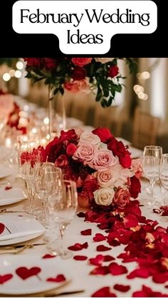 charming February wedding idea Valentines Wedding Ideas, Red And Gold Wedding Theme, February Vibes, Wedding In February, Valentines Day Wedding, Valentines Wedding