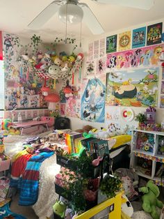 a room filled with lots of clutter and toys