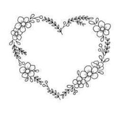 a heart made out of flowers on a white background with the words love written in it