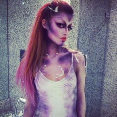 Georgia May Jagger from her Instagram.  Makeup by Alex Box. Dragon Makeup, Dragon Halloween, Theatre Makeup, Princess Beauty, Dragon Princess, Georgia May, Georgia May Jagger, Magical Makeup