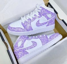 Air Jordan 1 Purple, Custom Air Jordan 1, Pretty Sneakers