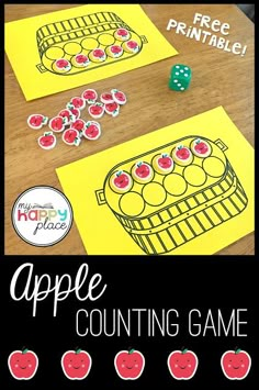 an apple counting game for kids to practice counting