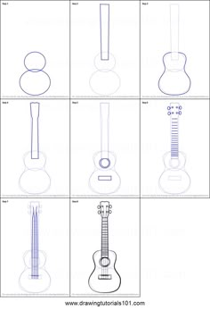 how to draw an ukulele guitar step by step drawing instructions for beginners