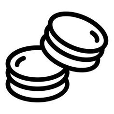 two hamburgers are stacked on top of each other, black and white icon illustration