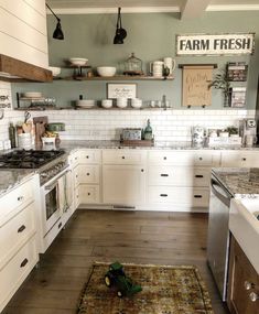 the kitchen is clean and ready for us to use in its new owner's home